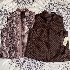 Two Puffy Brown Vests